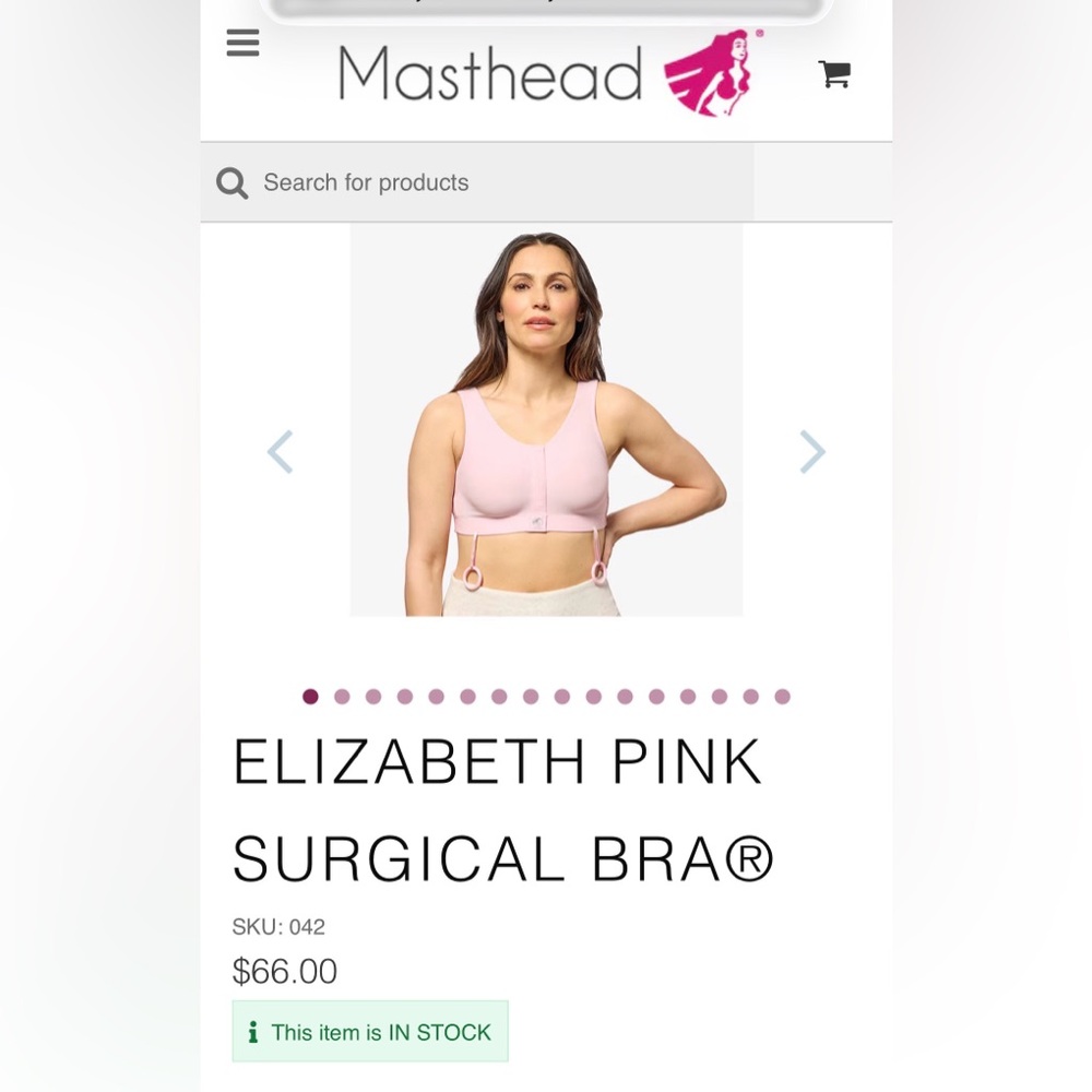 J.Elizabeth Blush Pink Surgical Bra